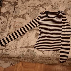 Black & White Striped (ribbed long) sleeved shirt